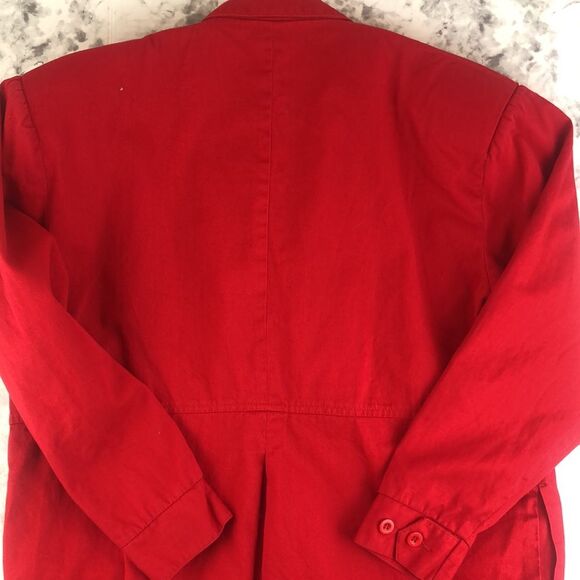 VTG VIntage Red Blazier Lined Sports Coat 4 Button Suit Jacket Pockets - Size M - Picture 10 of 14